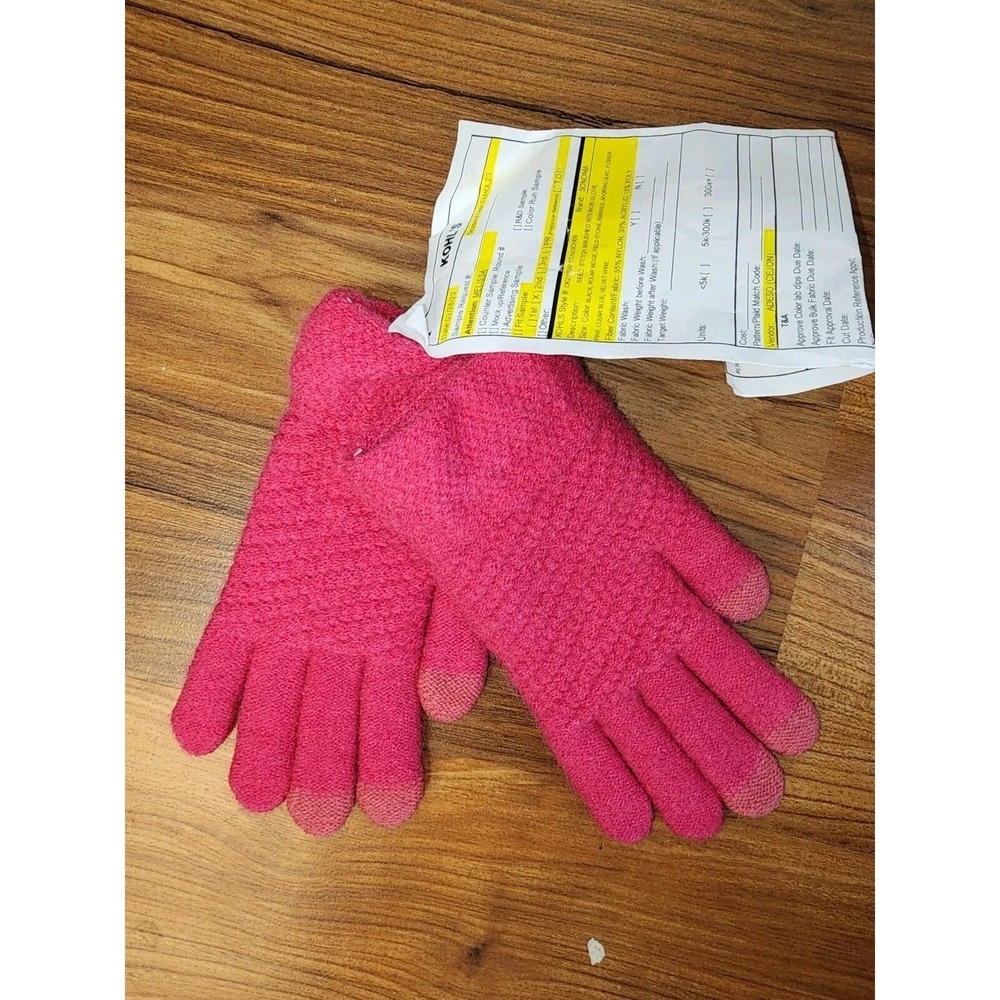 Sonoma Womens Pink Fleece Seed Stitch Touchscreen Winter Gloves 5001